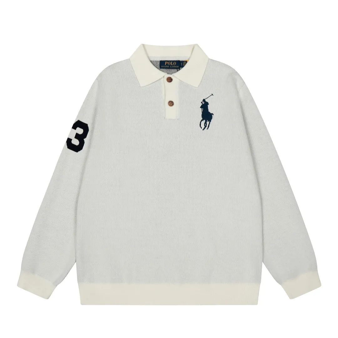 P250 Top quality" Style number: DS164# (not off the shelves all year round) [Ralph Lauren autumn and winter Malaysia embroidered logo knitted POLO lapel sweater] ✅Ralph Lauren Ralph Lauren classic basic lapel POLO same style knitted autumn and winter sweater for men and women ✅Main supplier platform live broadcast Wholesale entity Replenish when out of stock Not off the shelf ✅ZP quality 1:1 version Scan the code to enter the GF website Counter quality ✅Detailed quality is the only one in Guangzhou Imported quality cotton yarn, 750g weight, focusing on high-end, cost-effective, good quality, needless to say, ✅The version is restored to the original order, the maximum size can be worn up to 190 pounds, loose, comfortable and stress-free, ✅The upper body is simple and easy to match, a must-have for male gods. Good-looking clothes are never picky. A must-have in couples' wardrobes. Size: S-XL. Color: Milk white, gray, black and white, black and red, navy white label, navy red label